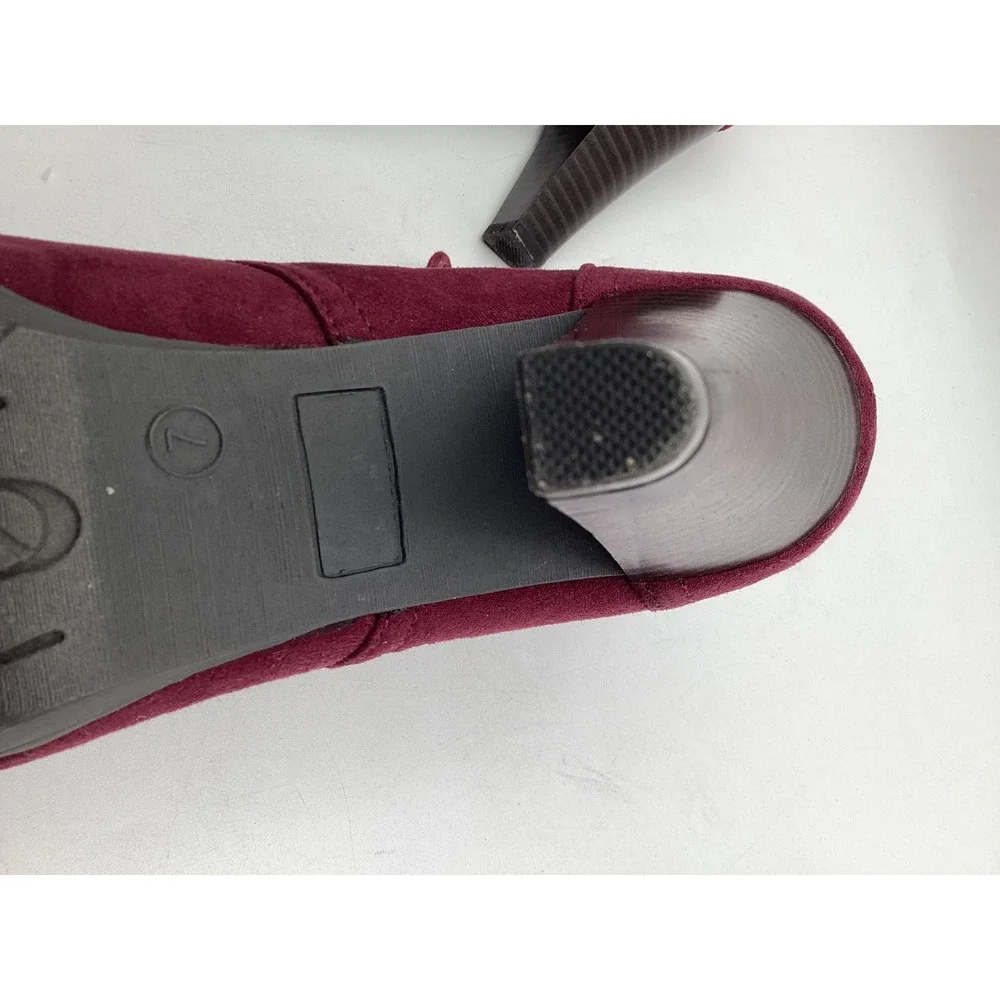 Rialto Serving Burgundy Faux Suede Lace Up‎ Ankle Boots Womens 7M Heel Booties